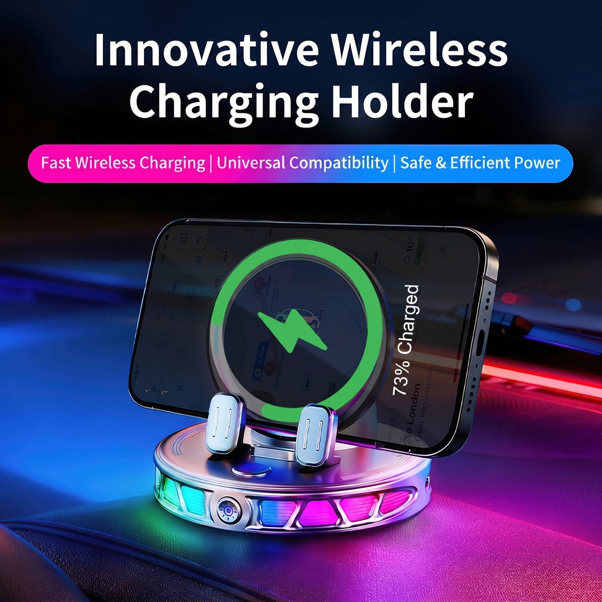 Holder360° PhoneMount: RGB Telefonholder Og Oplader Biltilbehør