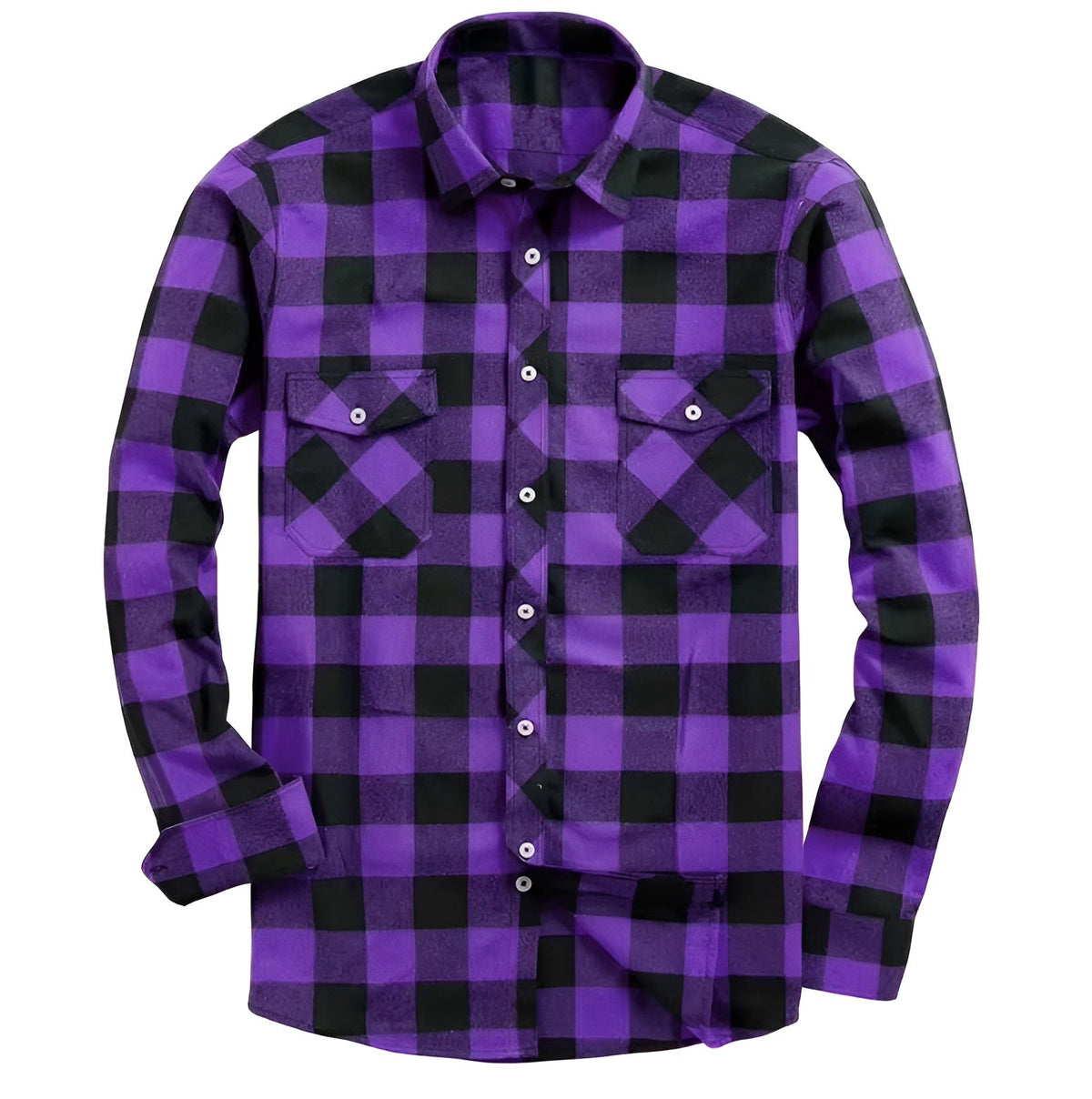 Icone™ CheckeredLongsleeves: Klassisk Afslappet Knap Ned Ternet Langærmet