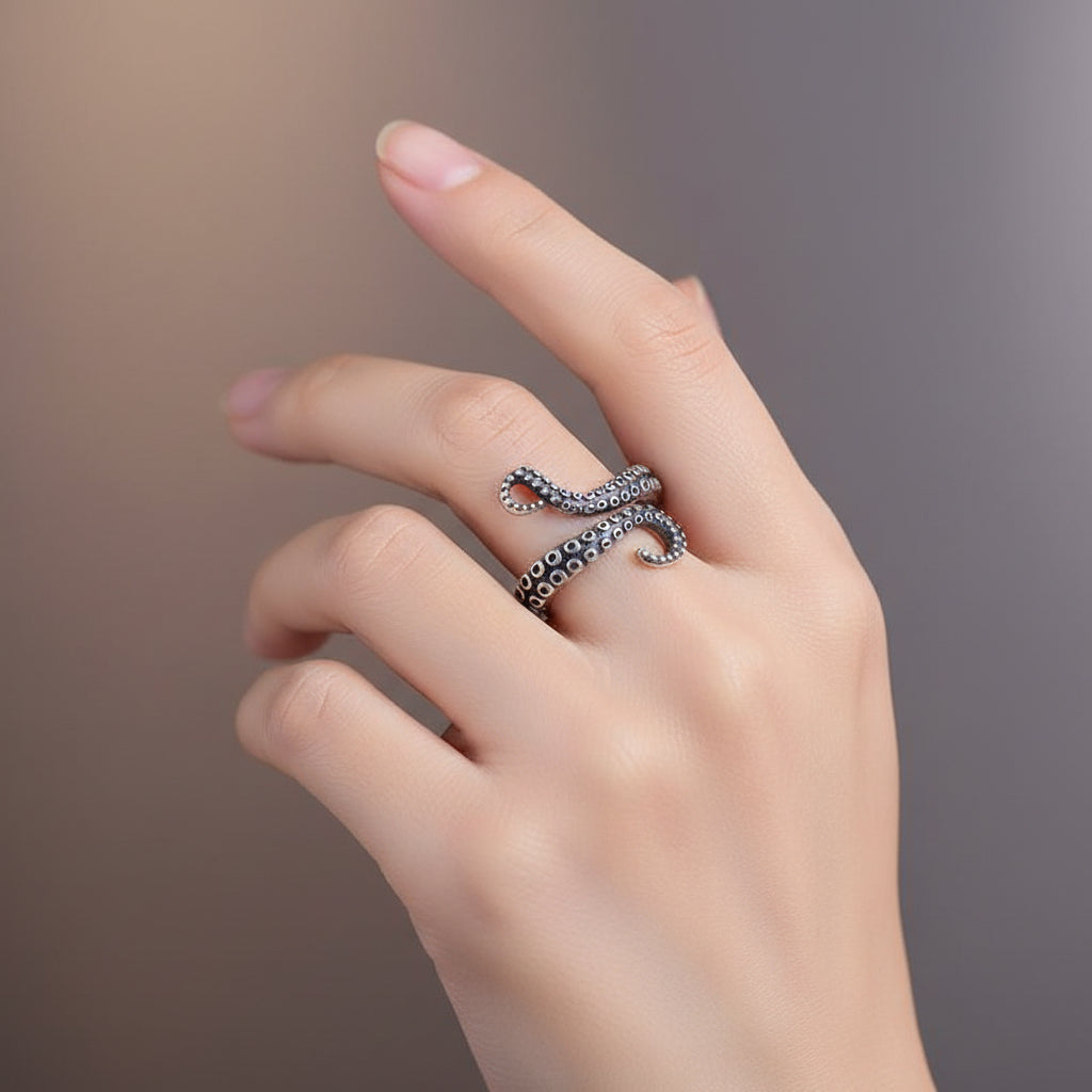 Jewelance™ OctopusRing 1+2 GRATIS: Justerbar Retro Blæksprutte Mode Ring