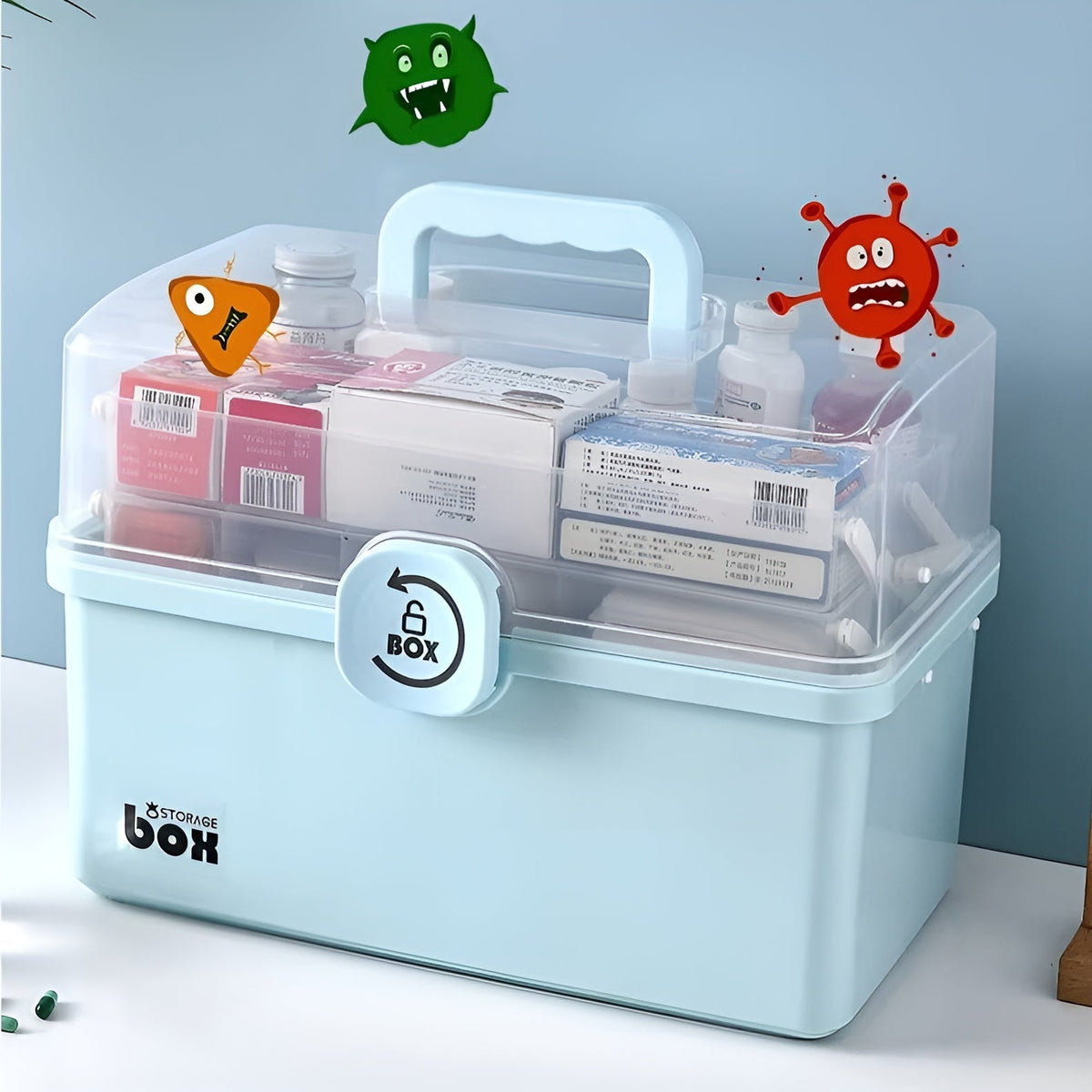 Globetrek° SmartStorage - Multifunktionel Tre-Niveaus Gennemsigtig Smart Opbevaring Organizer