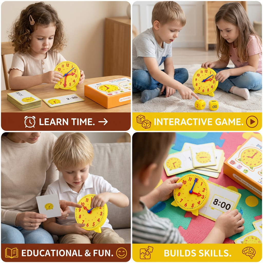 Kletshuts™ LearningClock: Interaktivt Tidslæringsspil Læring Ur