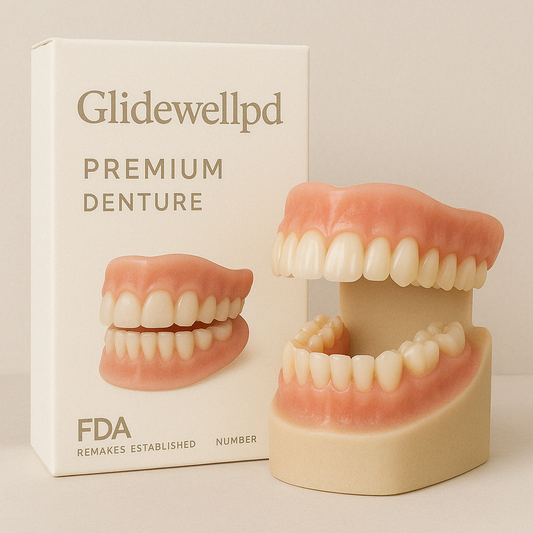 Glidewellpd – Komplet premium-tandprotesesæt for naturlig komfort