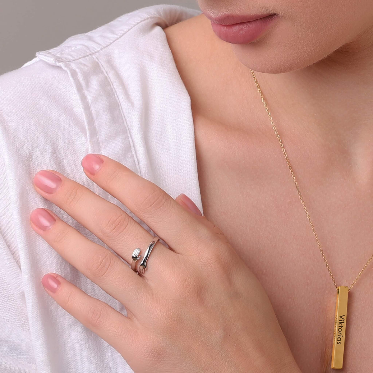 Jewelance™ HugRing 1+1 GRATIS: Justerbar Krammer Stil Promise Ring
