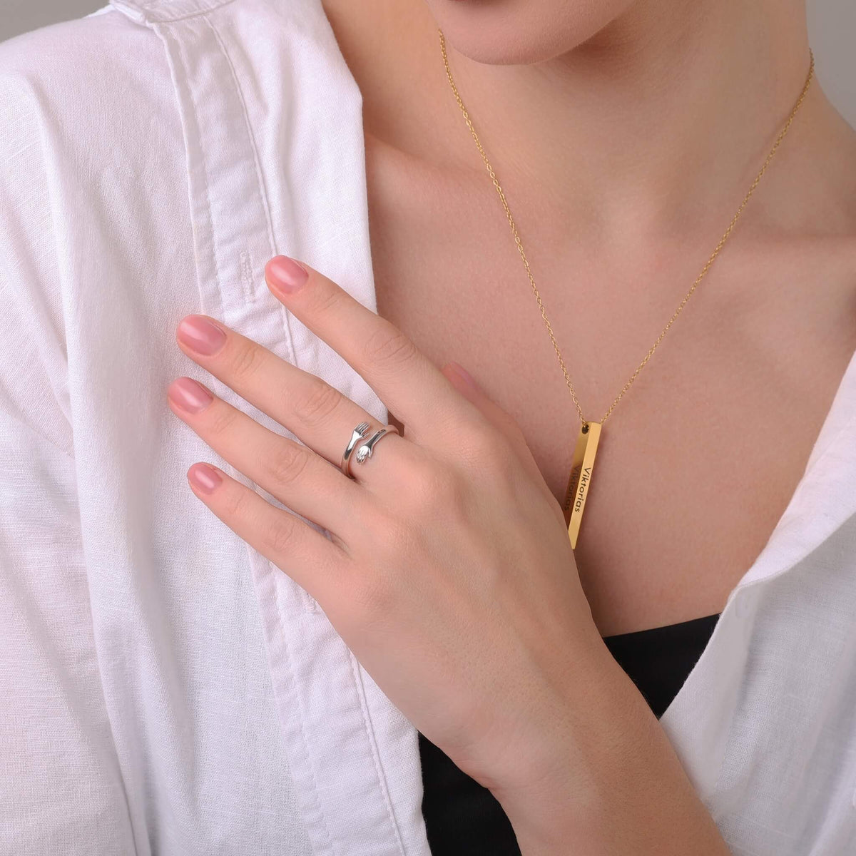 Jewelance™ HugRing 1+1 GRATIS: Justerbar Krammer Stil Promise Ring