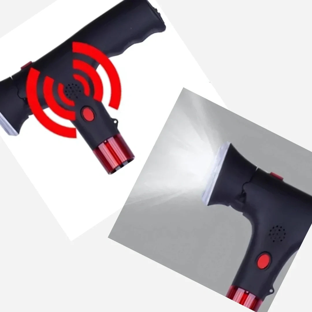 Sammenklappelig gangstok med LED-lys og alarm