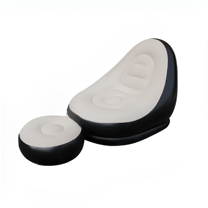 UltiFurni® InflatableSofa: Bærbar Komfortabel Stilfuld Oppustelig Sofa og Fodskammel