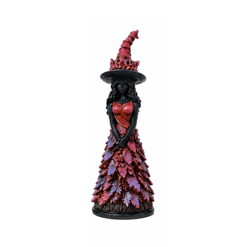 WitchFigurine - Fortryllende Gothisk Efterårs Heks Figurine