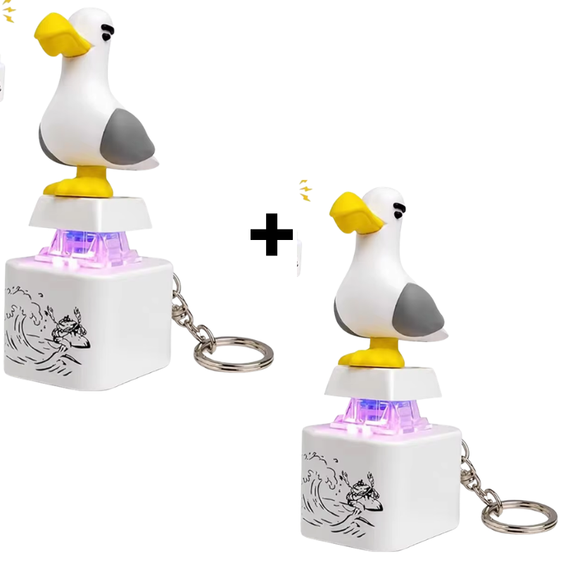 Kletshuts™ SeagullKeychain 1+1 GRATIS - Måge Lydknap Legetøj Nøglering