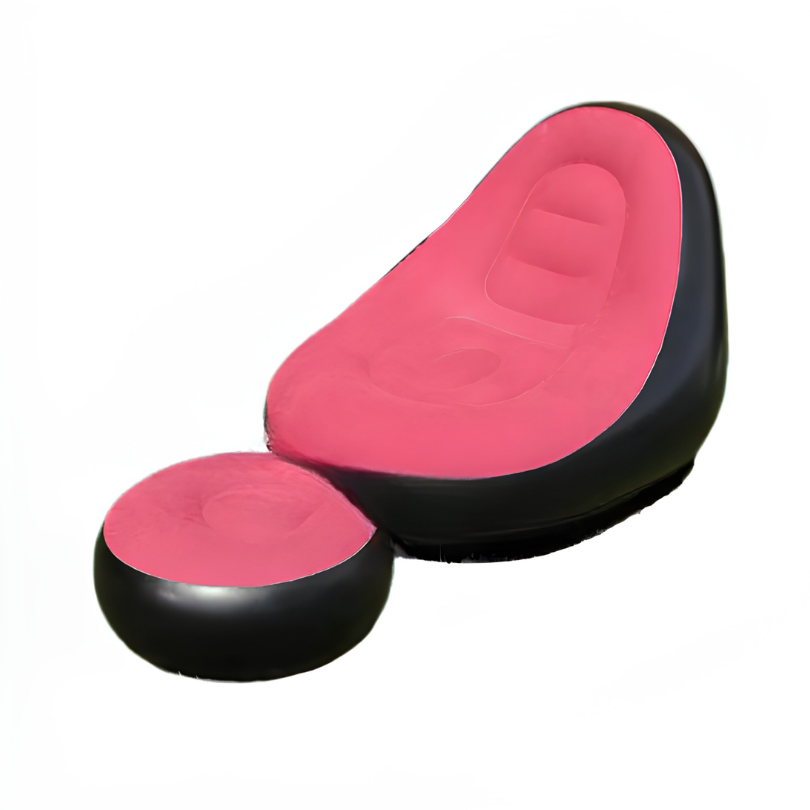 UltiFurni® InflatableSofa: Bærbar Komfortabel Stilfuld Oppustelig Sofa og Fodskammel