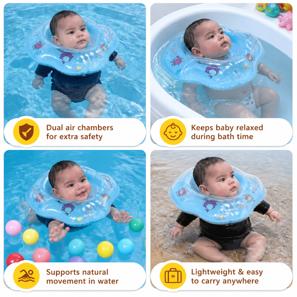 Kletshuts™ NeckFloater 1+1 GRATIS - Oppustelig Baby Nakkering Med Pumpe