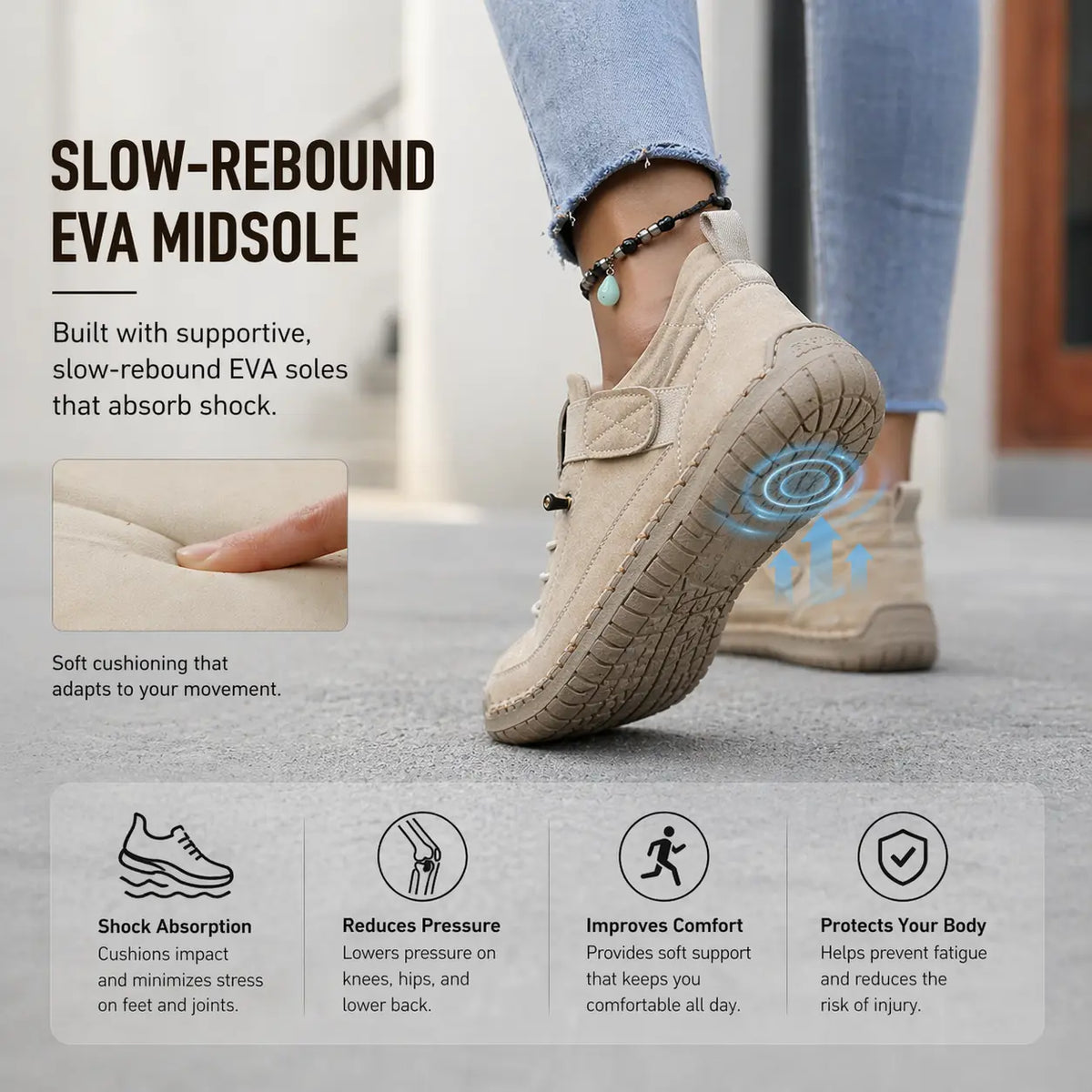 Ortopædiske gåsko med bred tåboks – unisex komfortsneakers