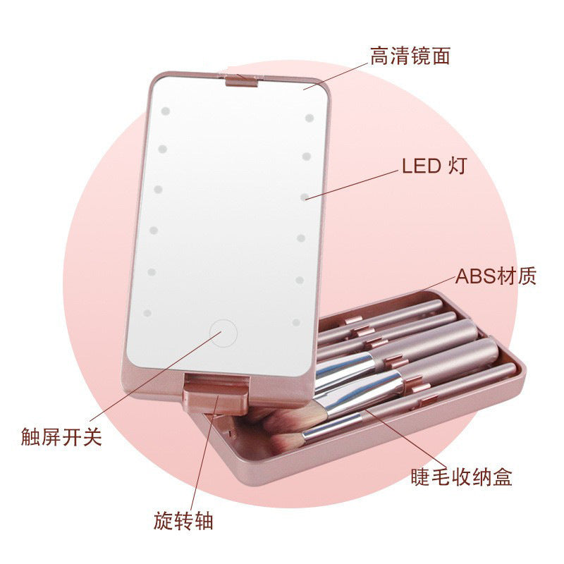 GlowBrushes - Genopladeligt LED-LysRejser Makeup Børste Sæt