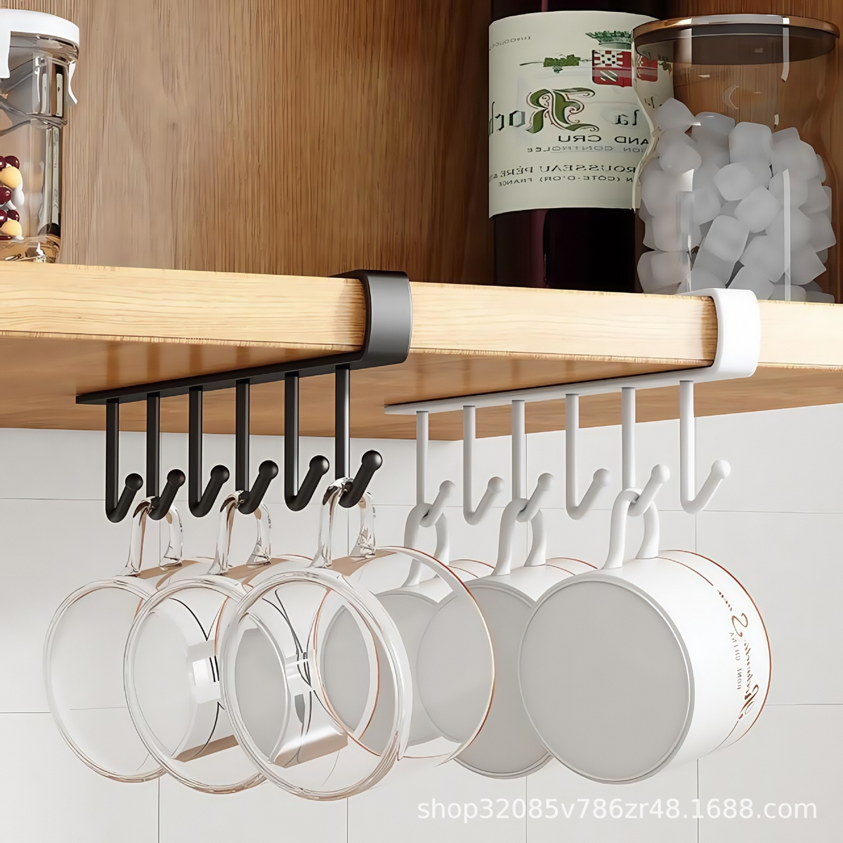 GlideHold® ShelfHooks 1+1 GRATIS: Hylde Ophængende Stativkroge Til Køkken Og Klædeskab