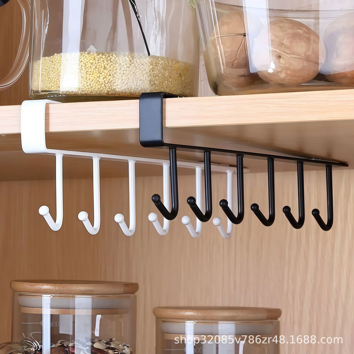 GlideHold® ShelfHooks 1+1 GRATIS: Hylde Ophængende Stativkroge Til Køkken Og Klædeskab
