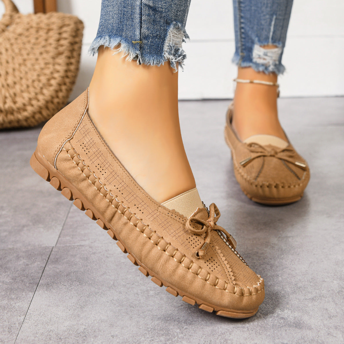Ortopædiske slip-on loafers til damer med bred pasform