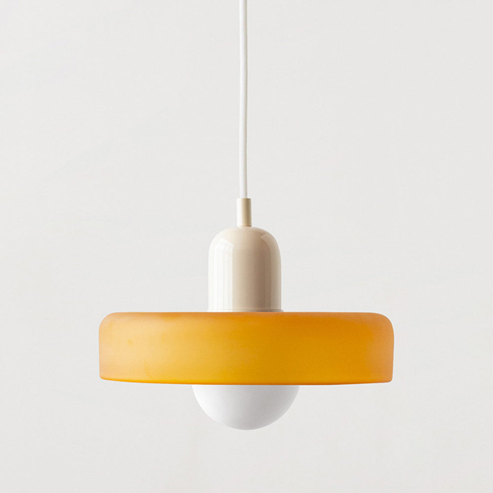 Bauhaus-pendel i farvet glas – design