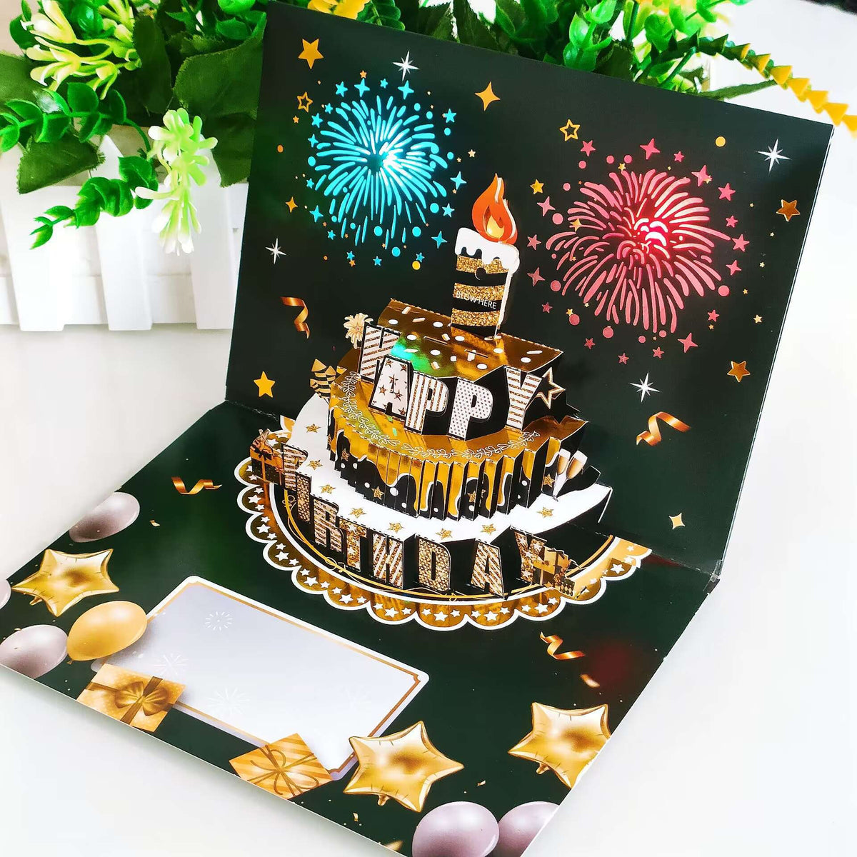 GreetingCard - Interaktiv Musikalsk 3D Pop-Up Fødselsdagskort