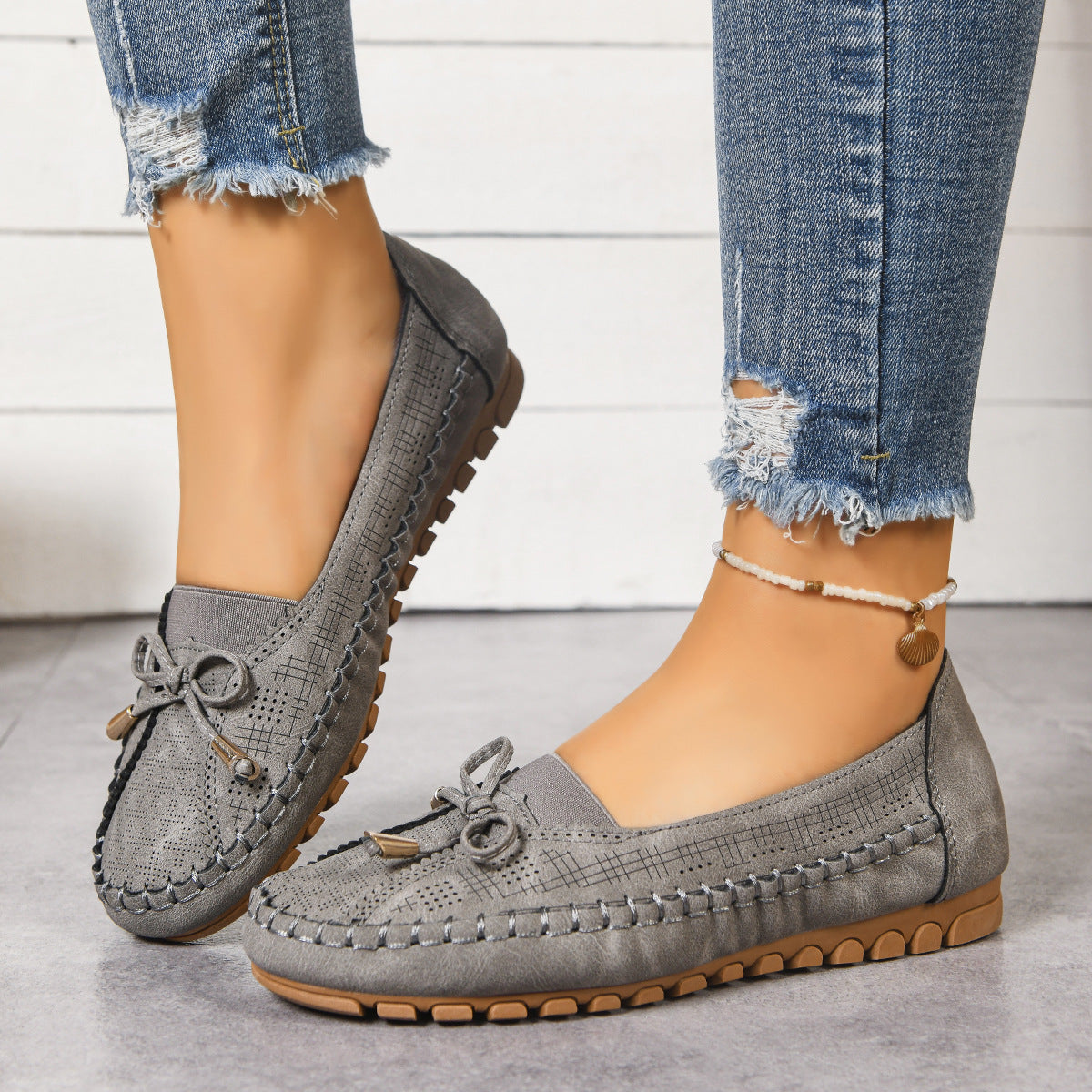 Ortopædiske slip-on loafers til damer med bred pasform