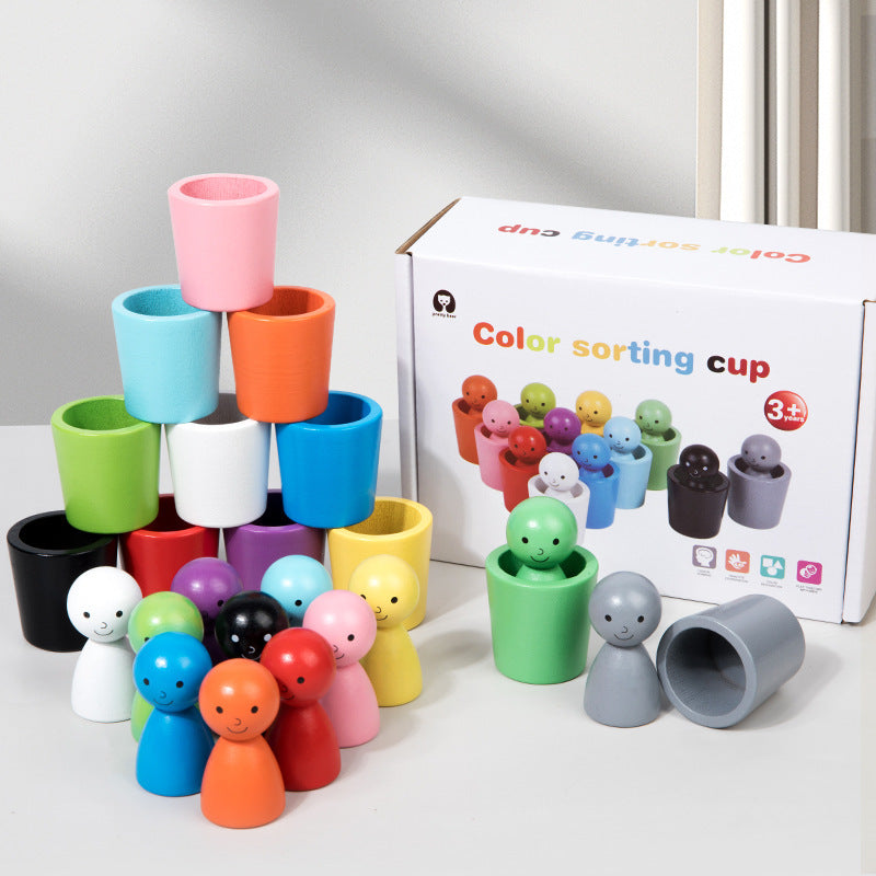 Kletshuts™ SortingCups: Pædagogisk Børn Farvelægning Sortering Kopperne Og Figur Spil