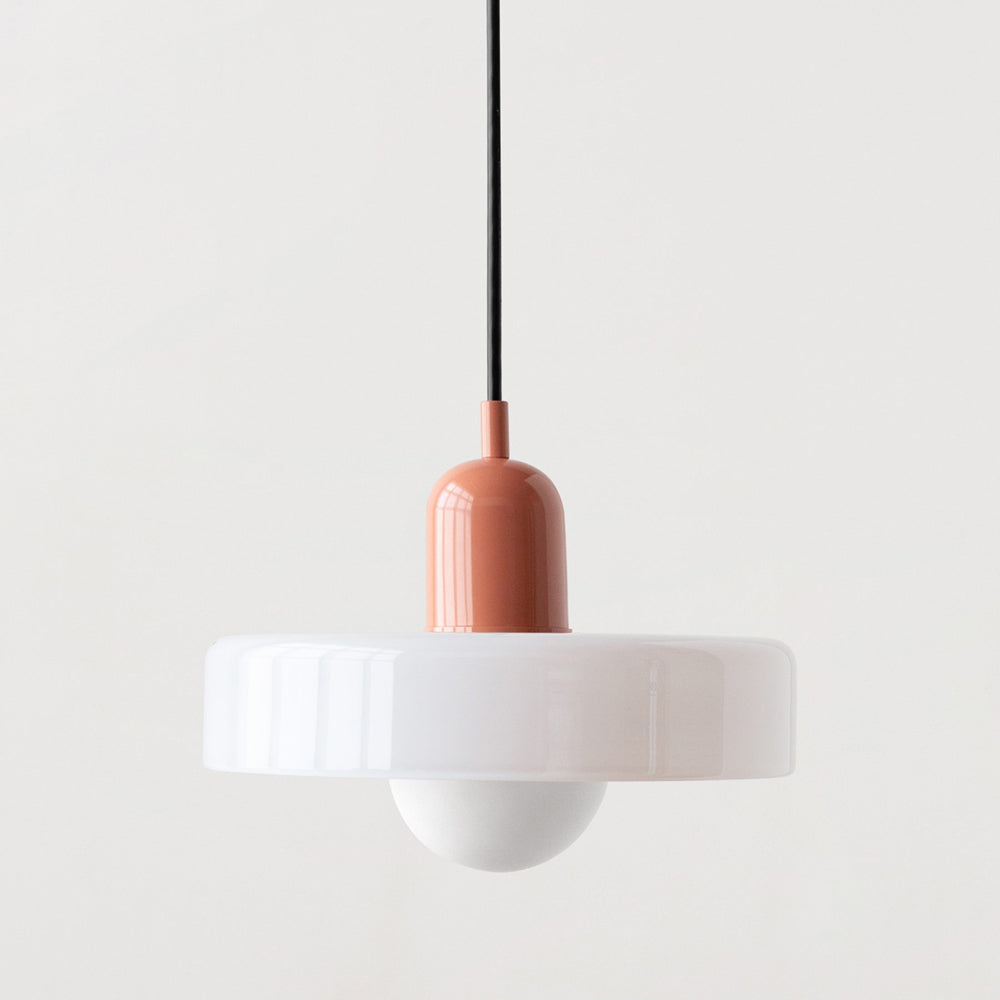 Bauhaus-pendel i farvet glas – design