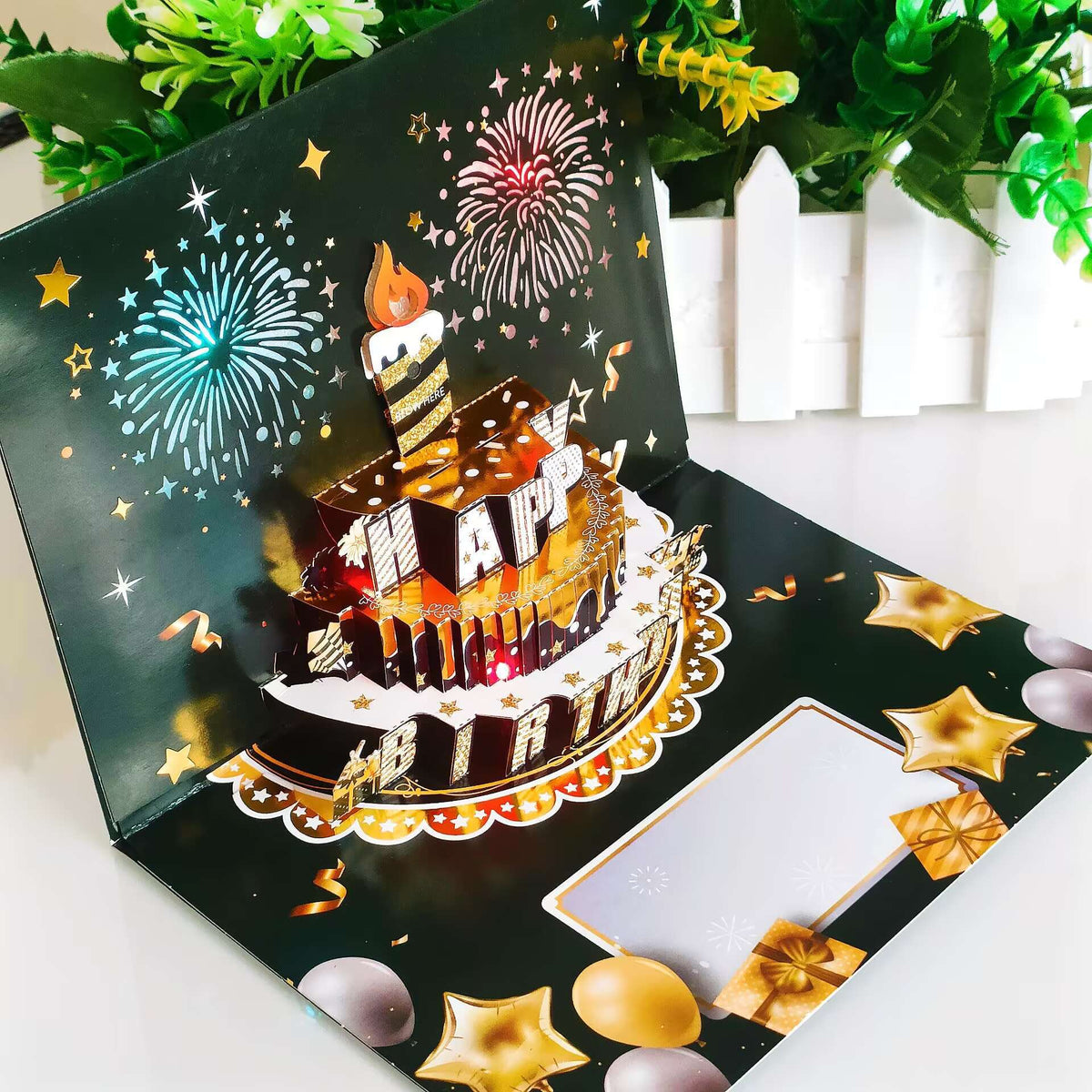GreetingCard - Interaktiv Musikalsk 3D Pop-Up Fødselsdagskort