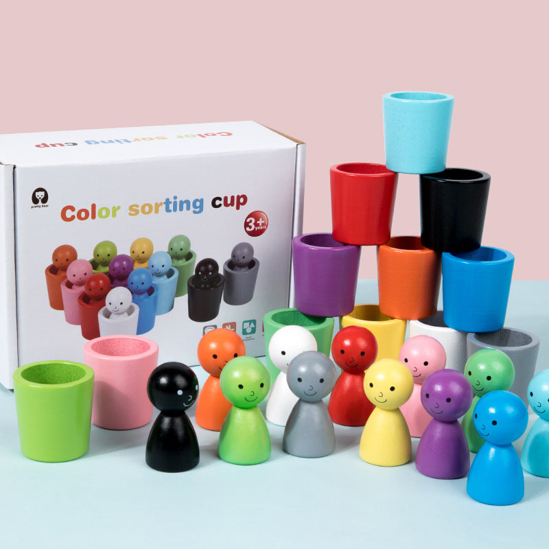 Kletshuts™ SortingCups: Pædagogisk Børn Farvelægning Sortering Kopperne Og Figur Spil
