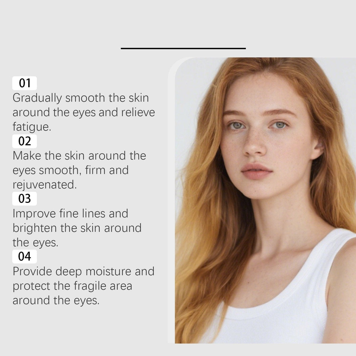 EyeCream 1+1 GRATIS: Hydrerende Opstrammende Anti-Mørke Rande Øjen Creme Serum