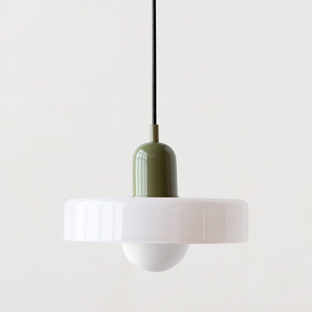 Bauhaus-pendel i farvet glas – design