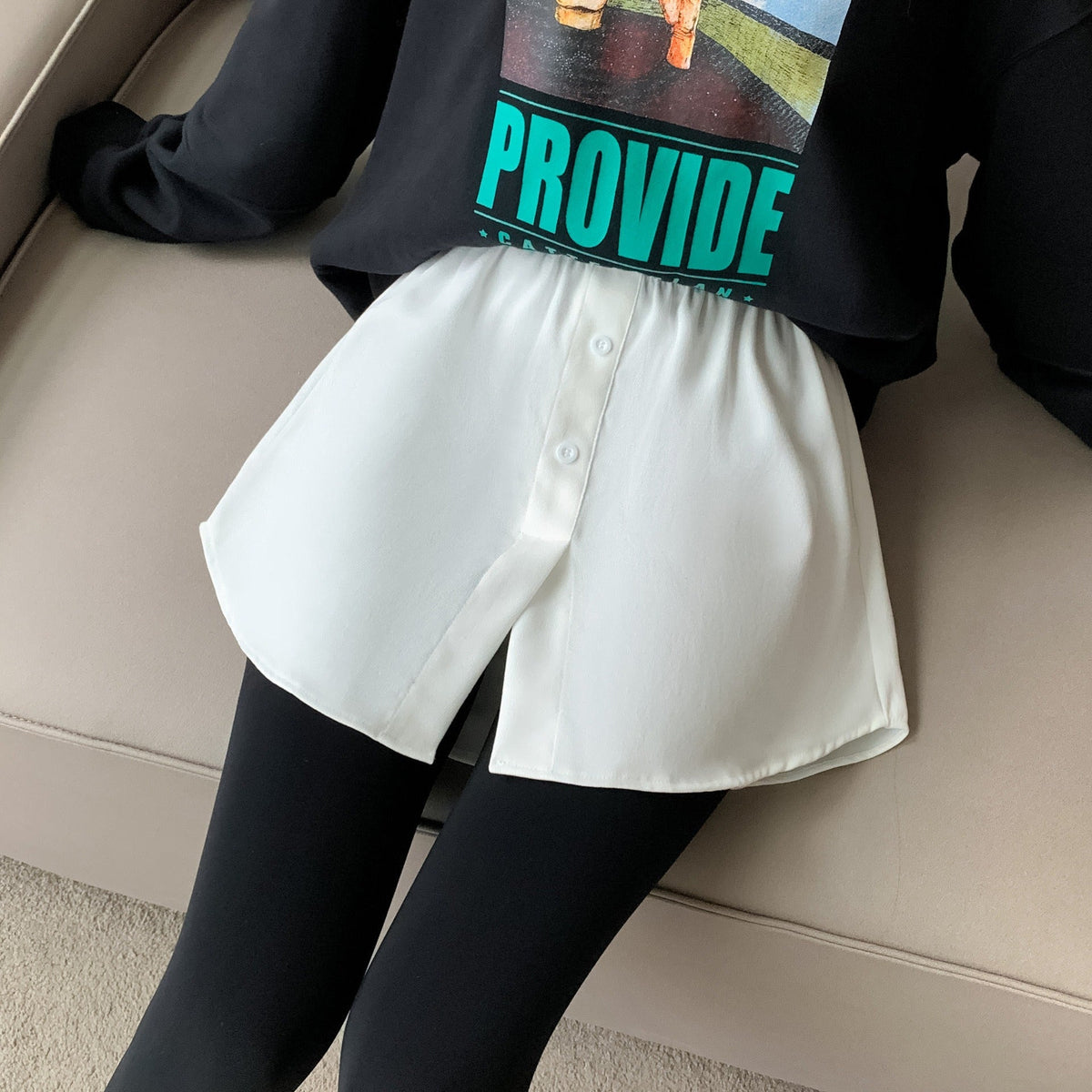 Icone™ WaistSkirt 1+1 GRATIS: Chic Bluse Forlænger Højtaljet Nederdel Til Damer