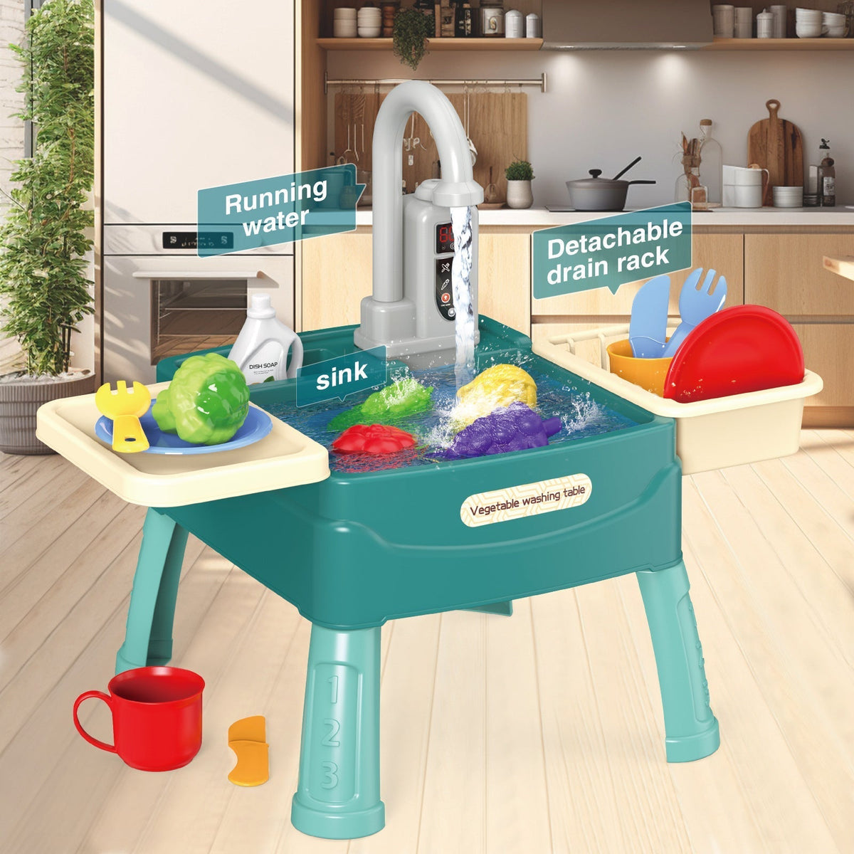 Kletshuts™ KitchenToy: Interaktiv Børn Køkken Leg Legetøj Sæt