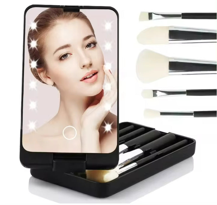 GlowBrushes - Genopladeligt LED-LysRejser Makeup Børste Sæt