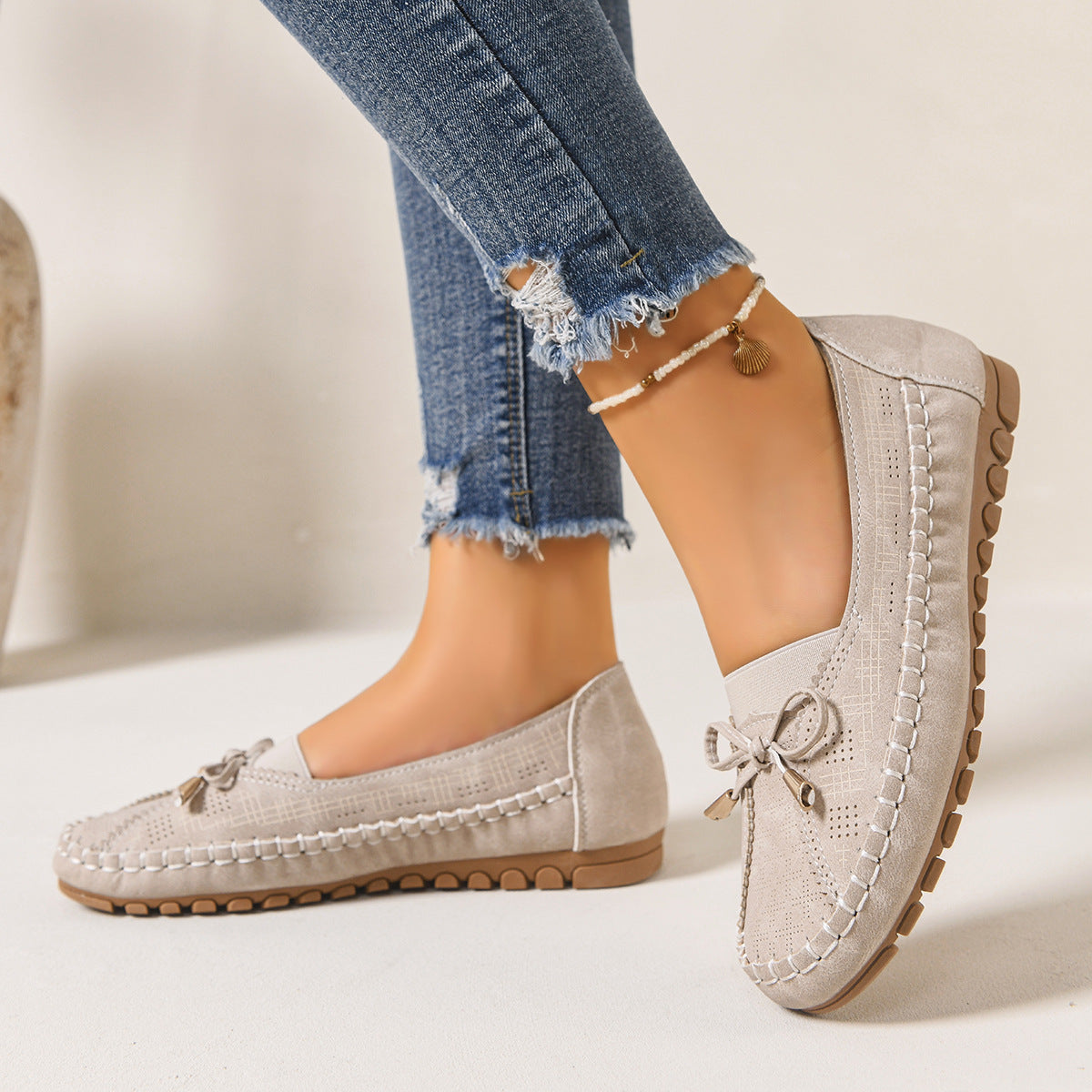 Ortopædiske slip-on loafers til damer med bred pasform