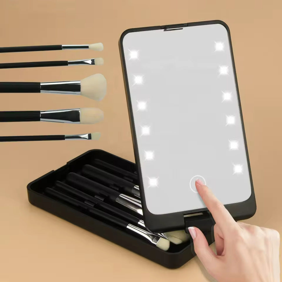 GlowBrushes - Genopladeligt LED-LysRejser Makeup Børste Sæt