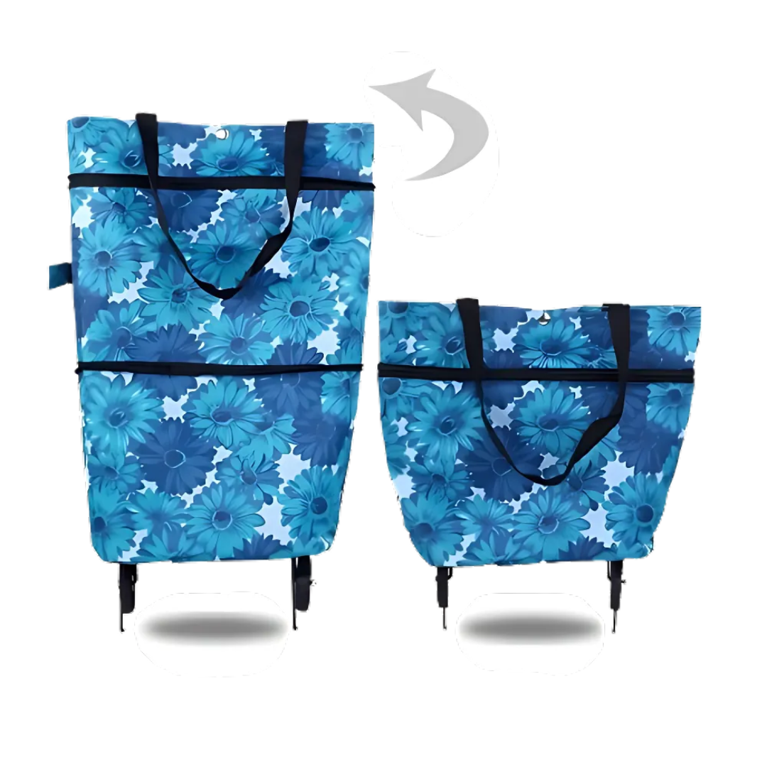 Icone™ GroceryBag 1+1 GRATIS: Stor Kapacitet Indkøbspose Med Foldbare Hjul