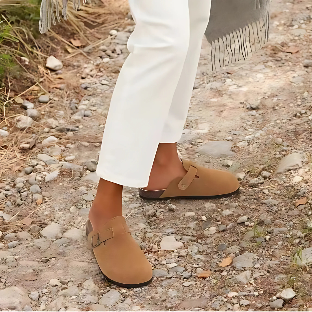 Happy™ ClassySandals: Komfortabel Klassisk Stil Lukket Tå Flade Sandaler