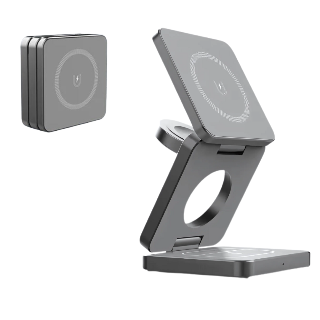 Holder360° MultiCharger: Multifunktionel Foldbar Magnetisk Opladnings Stativ
