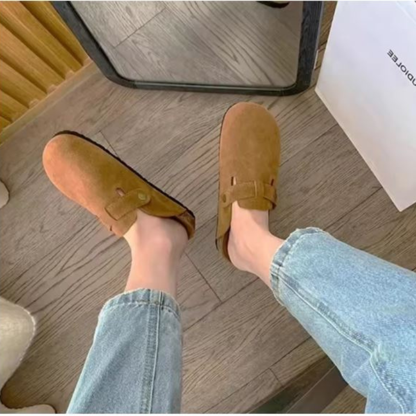 Happy™ ClassySandals: Komfortabel Klassisk Stil Lukket Tå Flade Sandaler