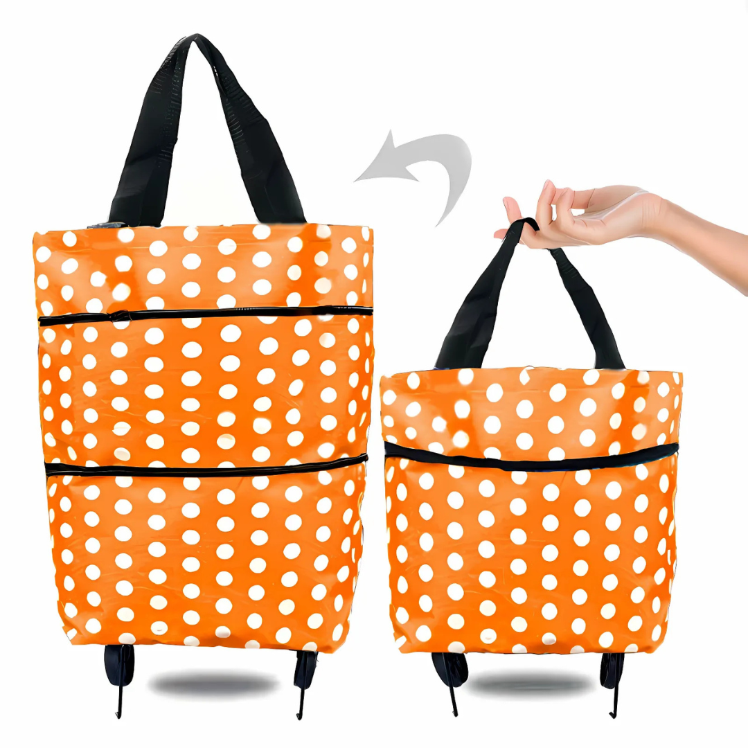 Icone™ GroceryBag 1+1 GRATIS: Stor Kapacitet Indkøbspose Med Foldbare Hjul