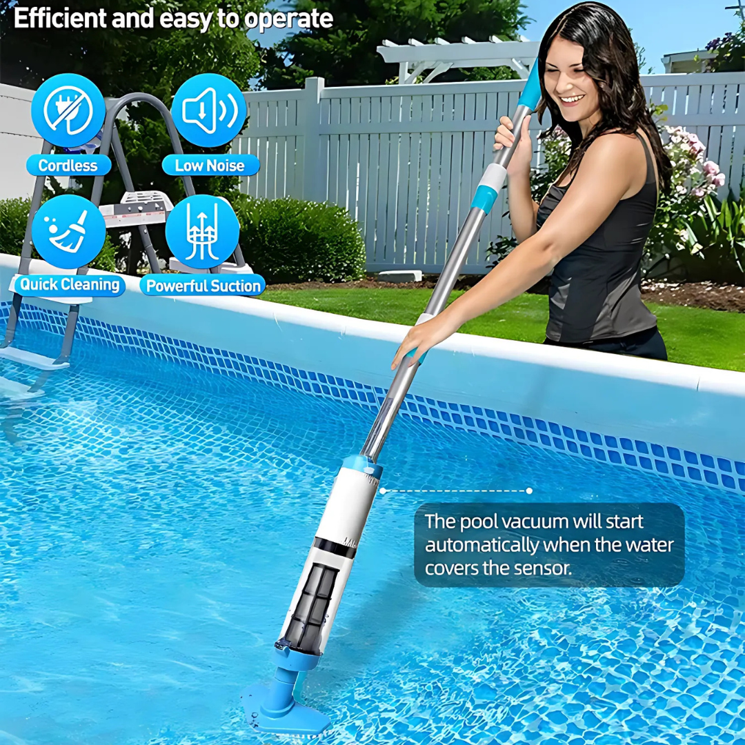 Cleaner Pro° PoolCleaner: Genopladelig Håndholdt Poolstøvsuger