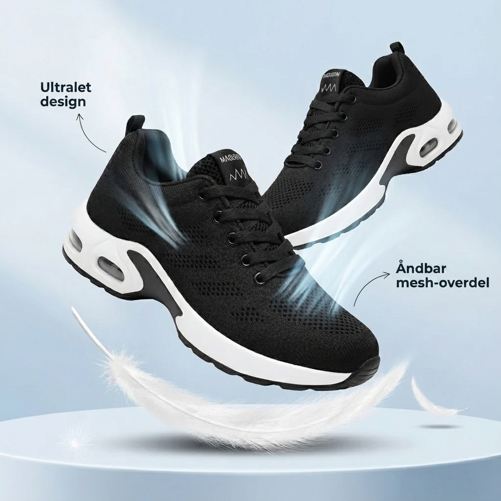 OrthoStep Lilla – komfortsneakers med støttende fodseng – Sort