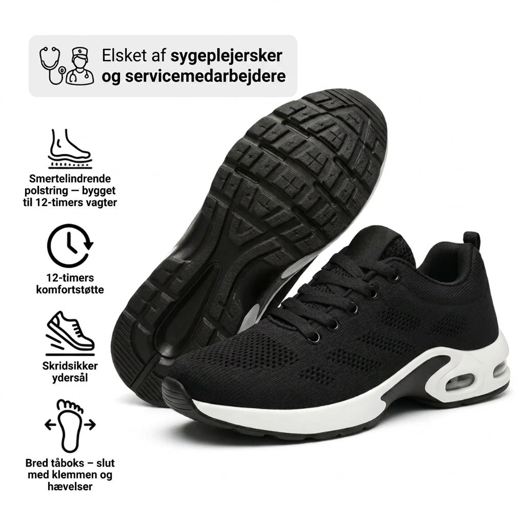 OrthoStep Lilla – komfortsneakers med støttende fodseng – Hvid
