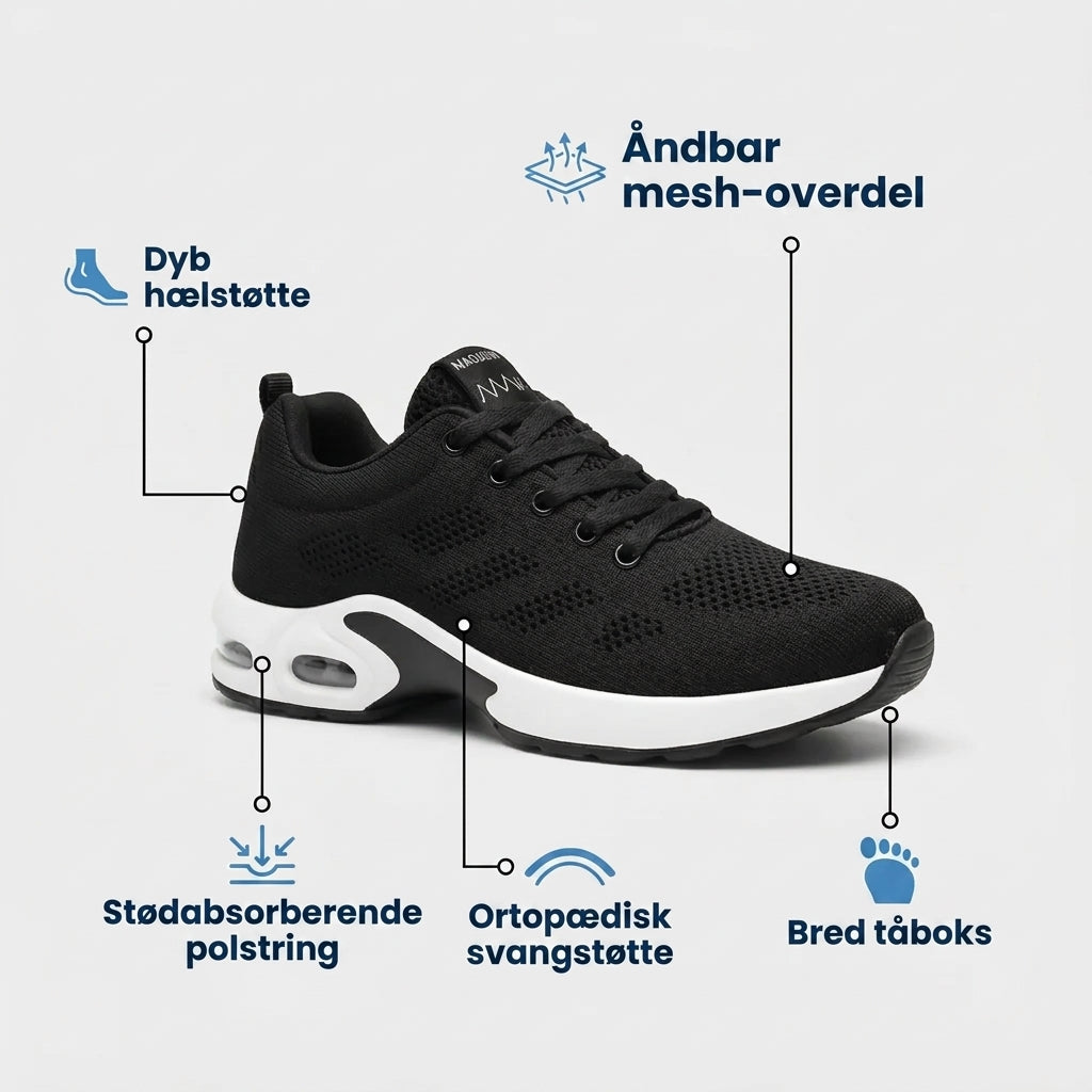 OrthoStep Lilla – komfortsneakers med støttende fodseng – Lilla