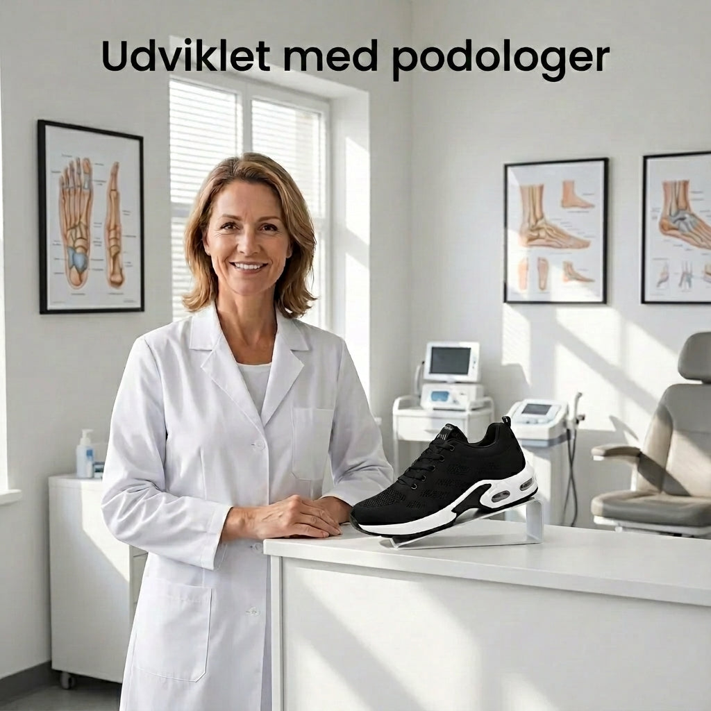 OrthoStep Lilla – komfortsneakers med støttende fodseng – Hvid