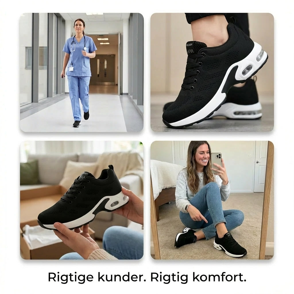 OrthoStep Lilla – komfortsneakers med støttende fodseng – Sort