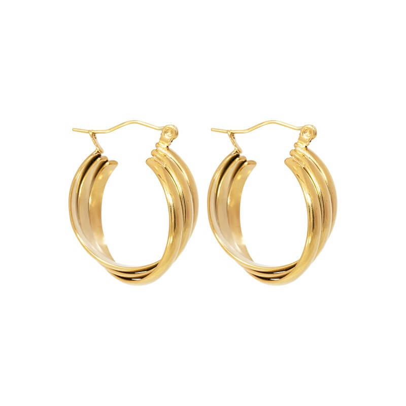 Jewelance™ LuxeHoops 1+1 GRATIS: Luksuriøse Minimalistiske Elegante Mode Hoops Øreringe