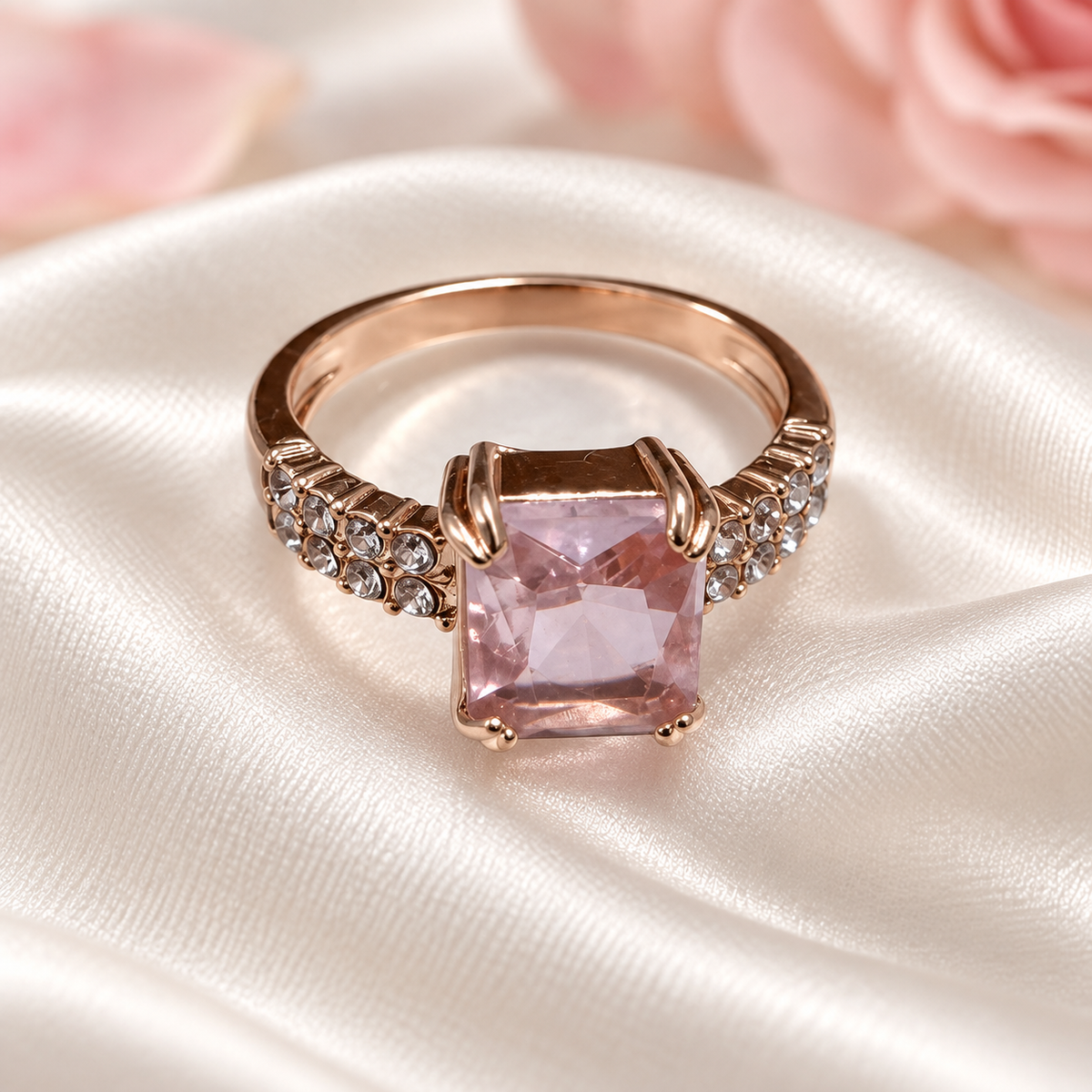 Jewelance™ QuartzRing 1+1 GRATIS - Selvværdi Blød Pink Elegance Mode Kvarts Ring