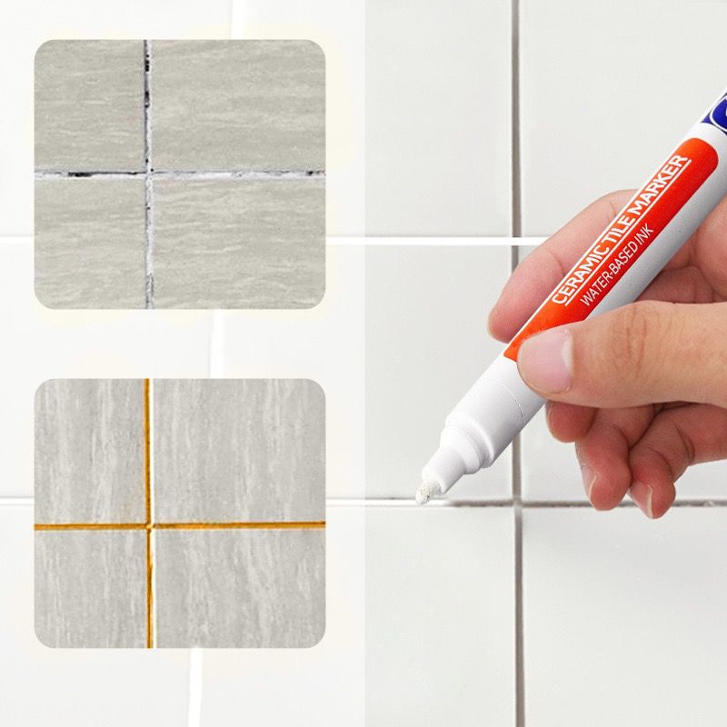 TileMarker 1+2 GRATIS - Anti-Muggs Keramisk Flise Joint Pen Markør Med Fugemasse Krogkniv