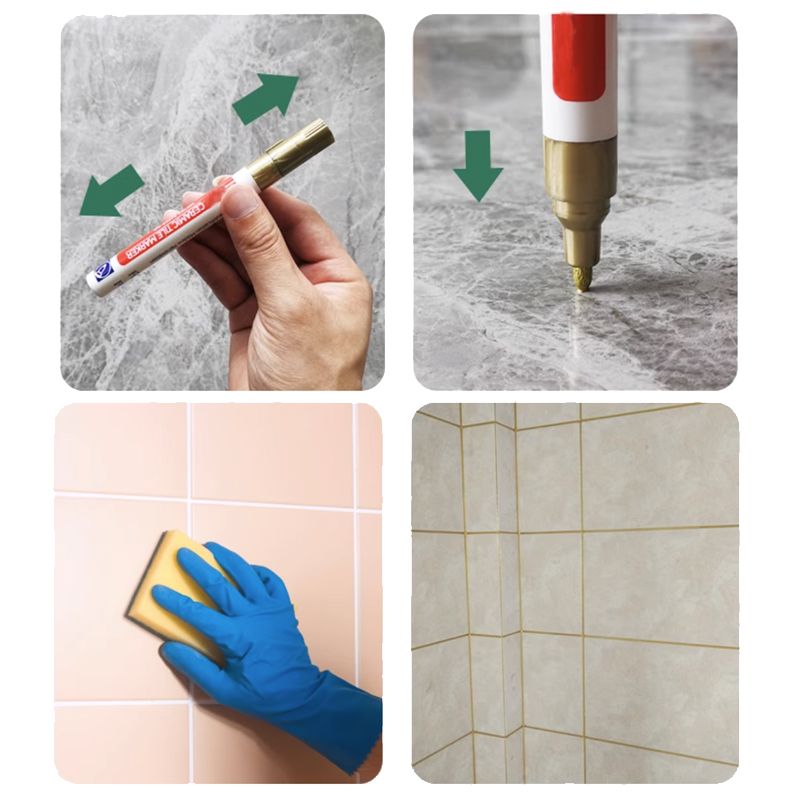 TileMarker 1+2 GRATIS - Anti-Muggs Keramisk Flise Joint Pen Markør Med Fugemasse Krogkniv