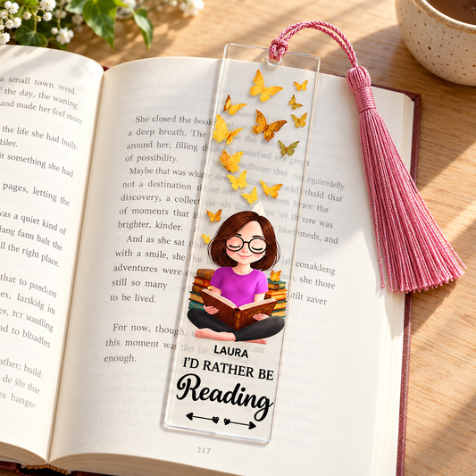 AcrylicBookmark - Elegant Design Personliggjort Akryl Læseholder Med Tilpasset Navn