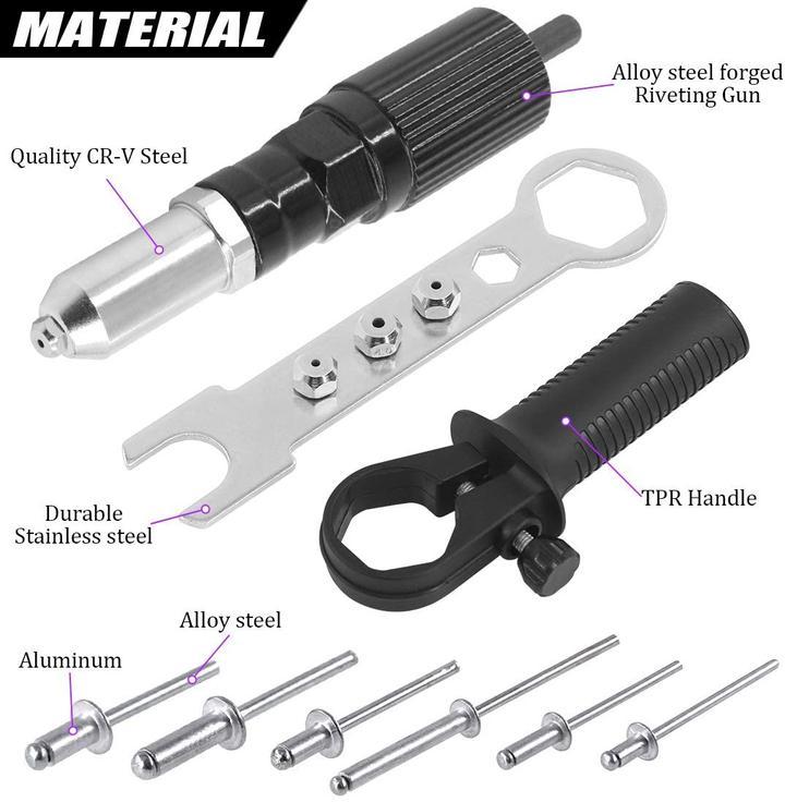 RivetAdapter - Professionel Nitte Pistol Adapter Kit